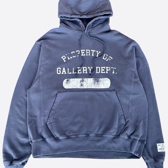 Gallery Dept Navy & White Property Logo Hoodie - Picture 1 of 5